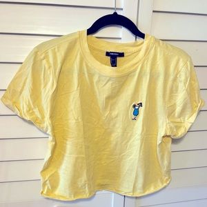 Forever 21 Cropped Drink embroidered T-shirt